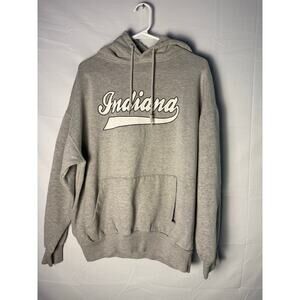 Vintage Indiana IU Graphic Print Gray White Sweatshirt Pullover Men's Size XL